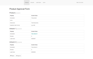 Web Application - Approval Form Page
