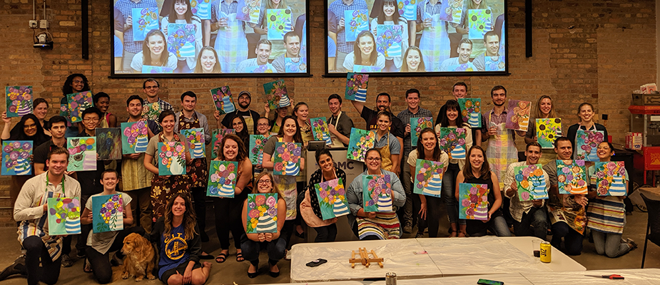 Wine & Paint to Welcome New Employees