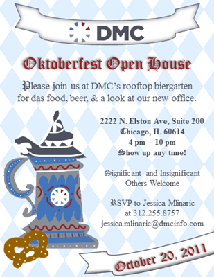 DMC Invites You to an Oktoberfest Open House on October 20th