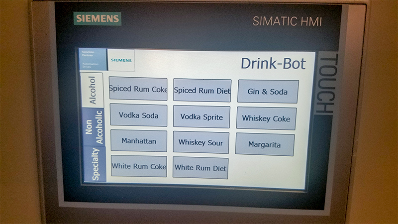 DMC DrinkBot Comfort Panel Screen.