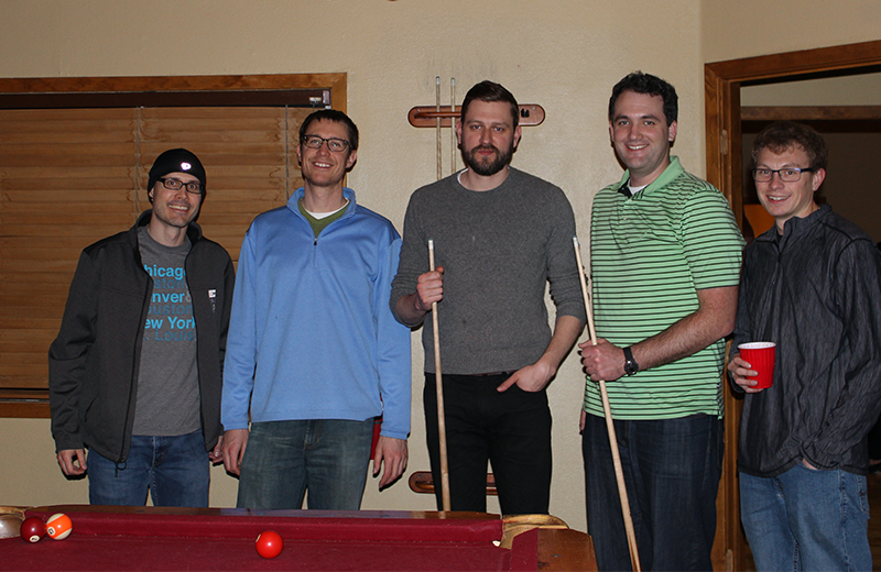 Playing pool - Tim Jager, Jesse, Jon Carson