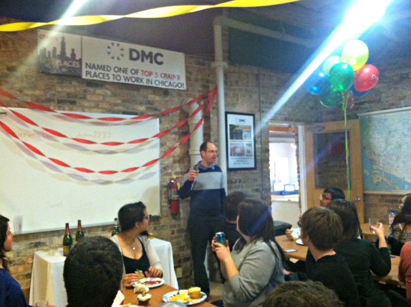 DMC celebrates being name Top Five Places in work in Chicago by Crain's Chicago Business.