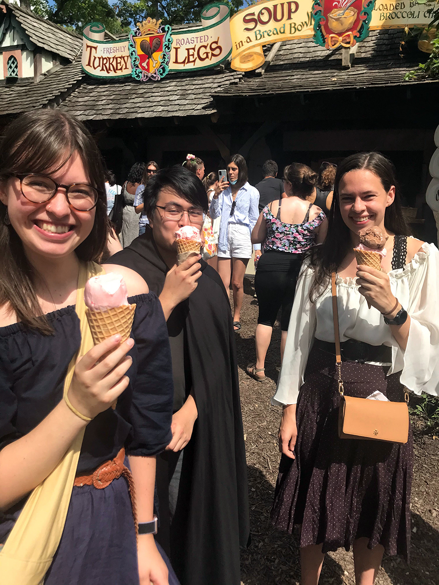 DMC eating ice cream at the Renaissance Faire