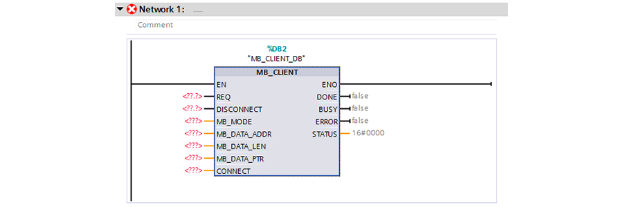 Instance of MB_CLIENT function block.