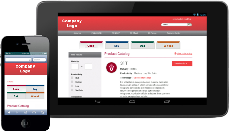 SharePoint Look and Feel Custom Interface with Responsive Design on Tablet and Mobile Device