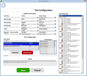 Test Configuration Screen