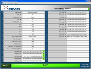 DMC's Test Software Interface