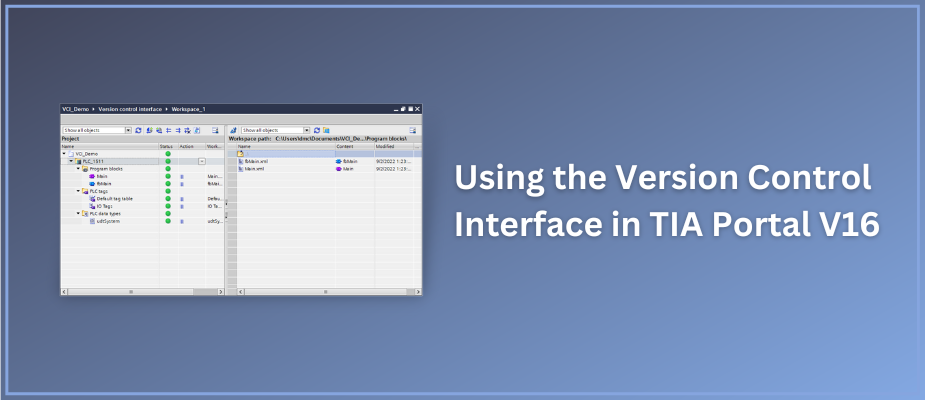Using the Version Control Interface (VCI) in TIA Portal V16