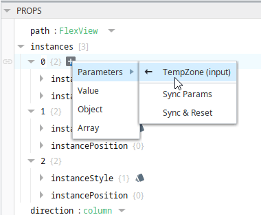 Add parameters to your flex repeater instances