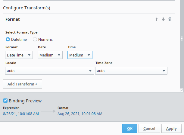 Add a format transform