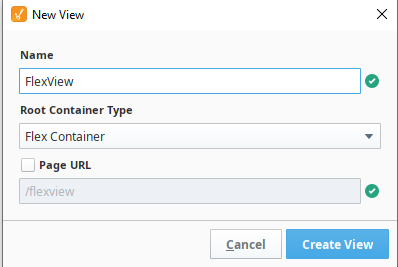 Create a new view with a flex root container