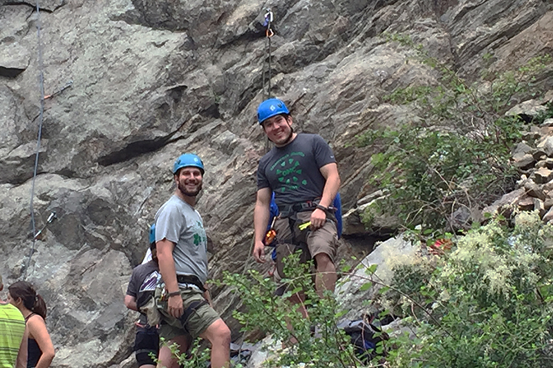 John and Jimmy rock climbing at Clear Creek Canyon in Colorado.