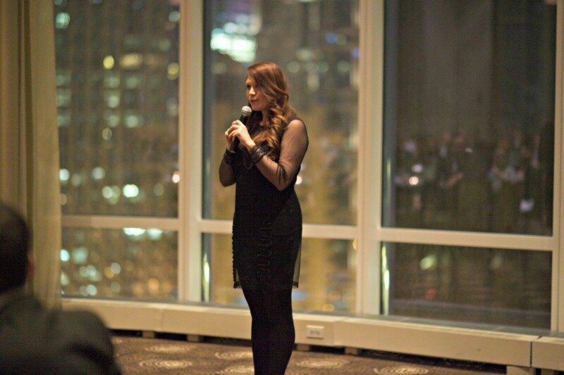 Jessica Mlinaric of DMC giving a speech