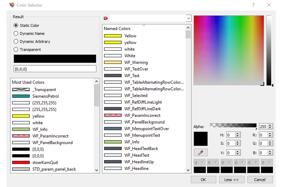 color of parameter