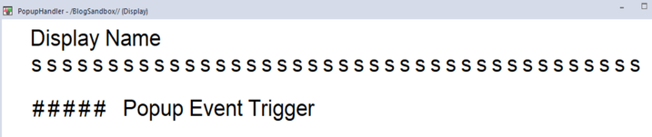 Addition of String Display to PopupHandler