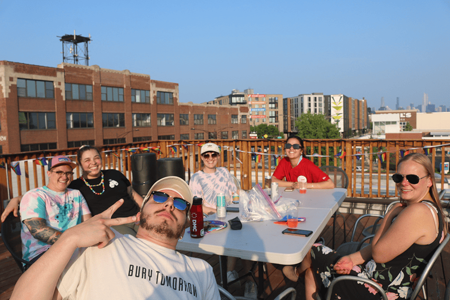 Chicago Pride Tie Dying Event Group Photo