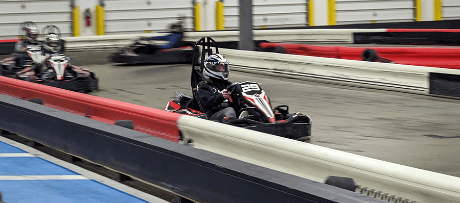 K1 Speed Race people going around the track