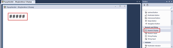 Numeric Display on PopupHandler Display