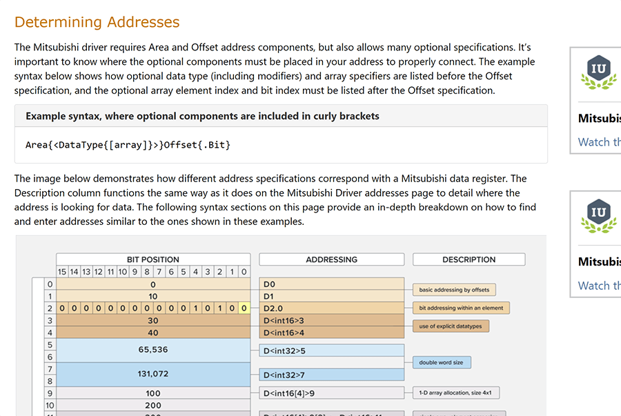 Determining Addresses Section in the Ignition document 