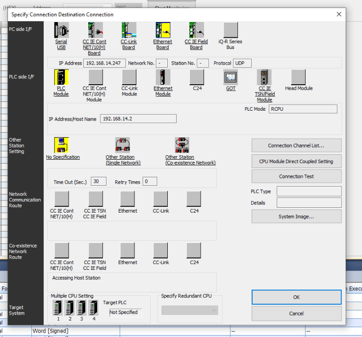 Specify Connection Destination Connection