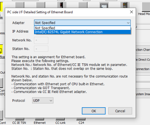 PC side I/F Detailed Setting of Ethernet Board