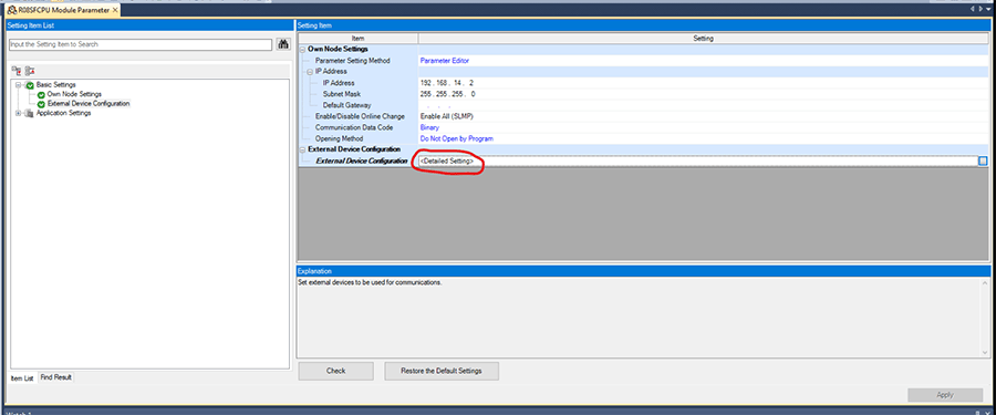 Own Node Settings Detailed Settings 