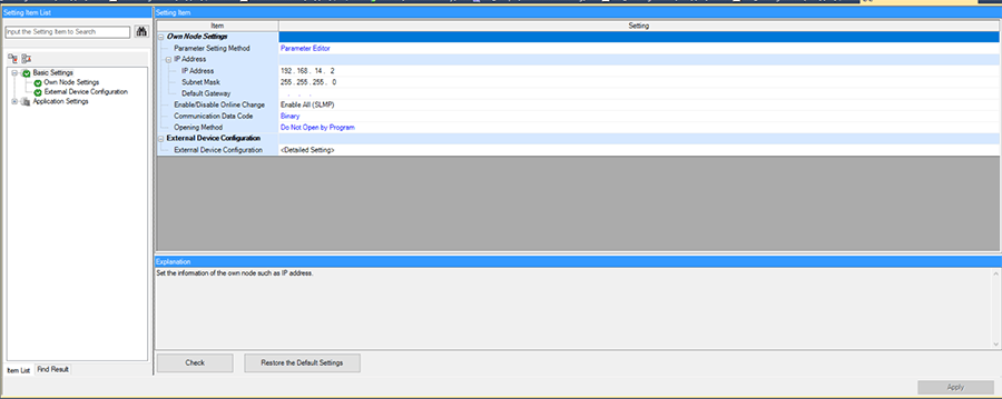 Own Node Settings Enable All Binary