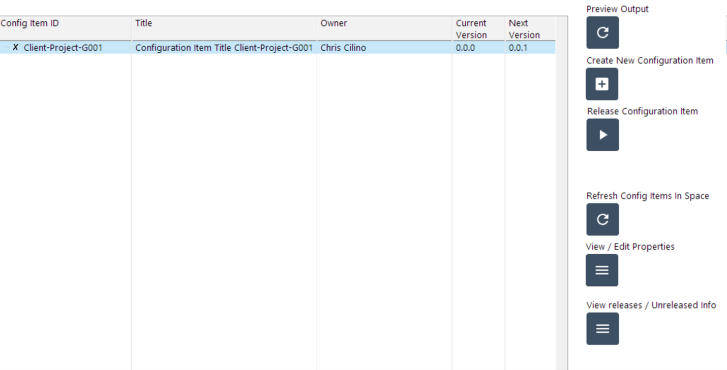 DMC's Confluence Configuration Item Release Tool (CCIRT)
