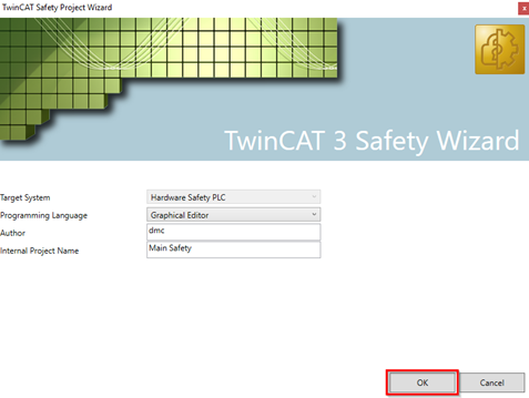 TwinCAT safety project wizard