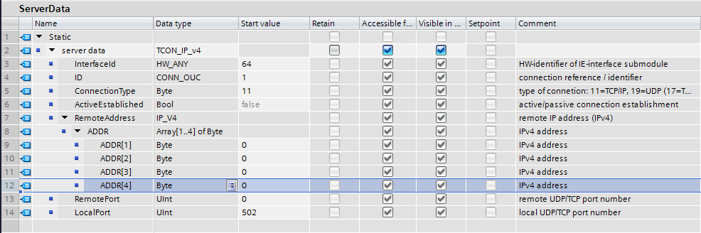 populate data blocks