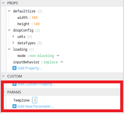 Create a parameter in the view property editor