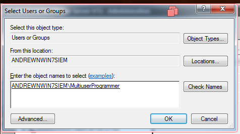 Select Available Users for Multiuser Server