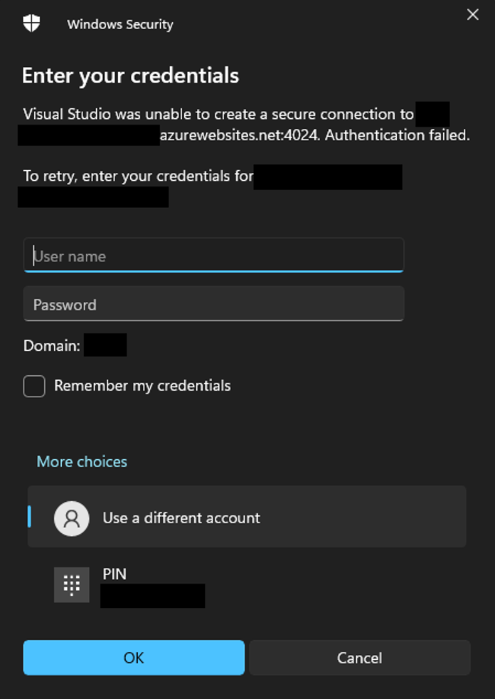 This is step 3 in navigating to a window where you provide credentials to connect to your application