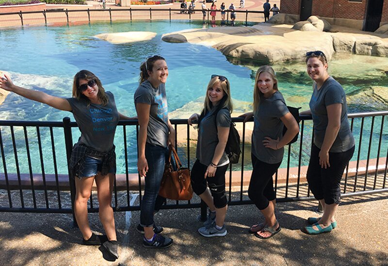 DMC in front of the sea lion pool at the Lincoln Park Zoo