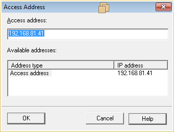 At the Access Address window in Siemens SIMATIC Manager, enter your PLC's IP address.