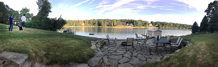 Photo of backyard panorama at Silver Lake in Saugatuck, MI. 