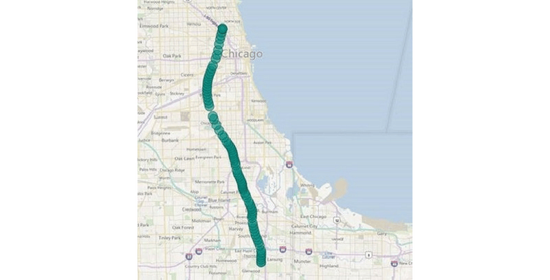 Initial IoT balloon flight path