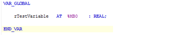 Defining the variable in the source PLC at a static memory location