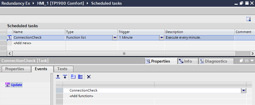 Configure task to call script periodically