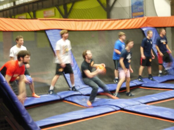 DMC Boston employees enjoy a day off of work at Sky Zone.