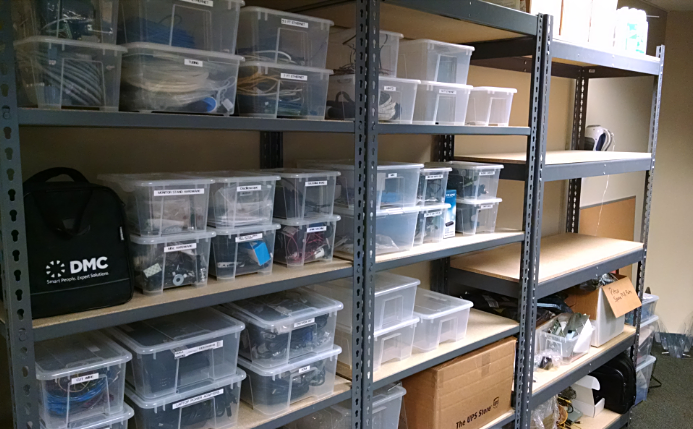 DMC Boston's newly organized lab shelves