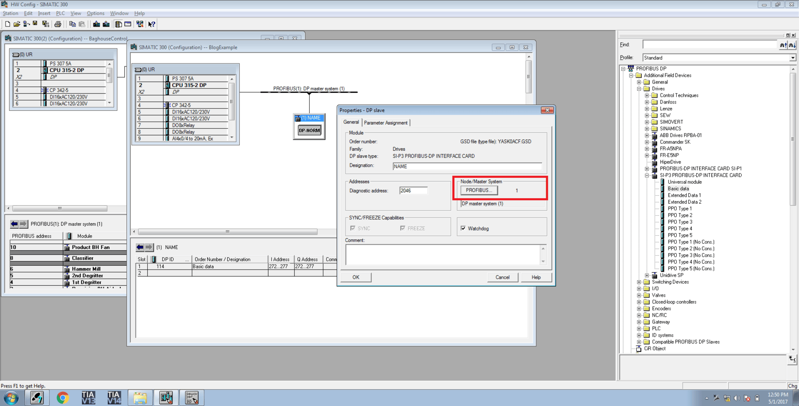 Assign drive PROFIBUS address