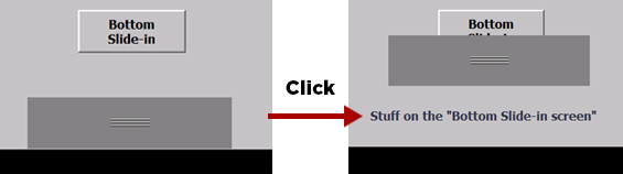 Click the handle on the side of the screen to access slide-in screens