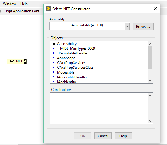 Select .NET Constructor Node