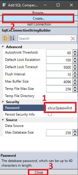 Assign .SDF file password