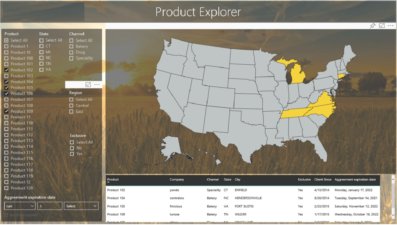 DMC's Product Explorer Dashboard in Power BI