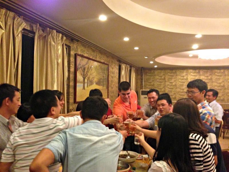 DMC engineers share in Chinese culture with clients over dinner.