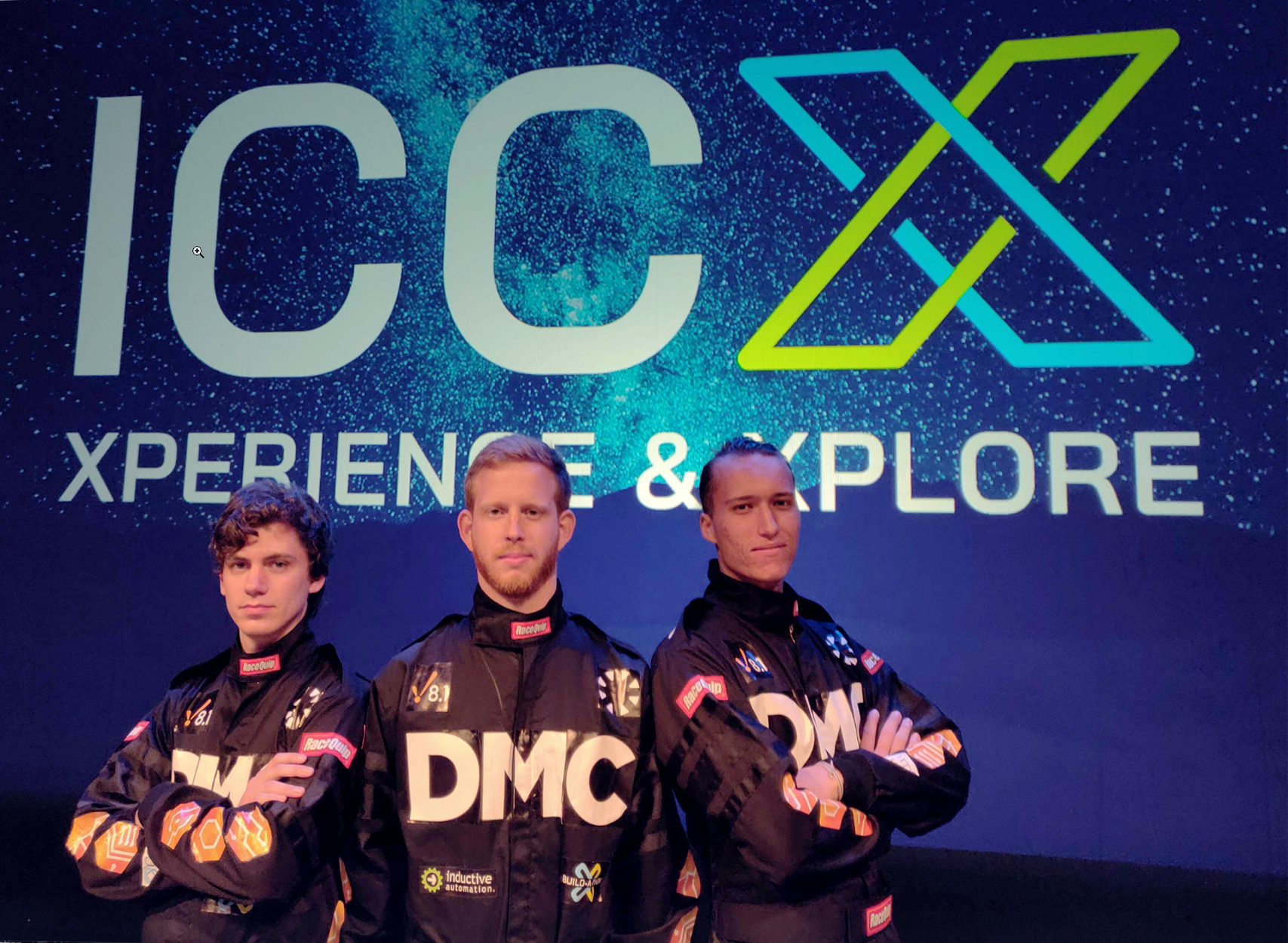 DMC in custom racing suits at the ICC Build-a-Thon