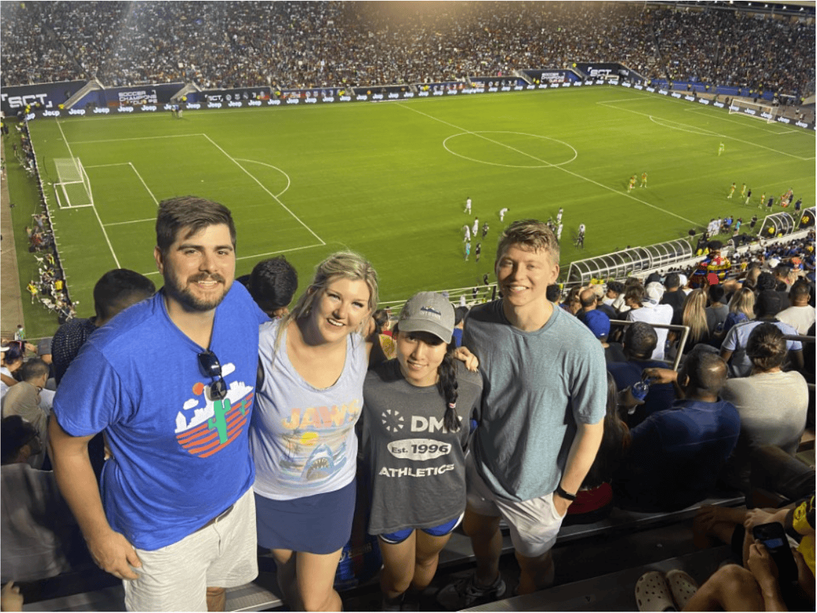 DMC Dallas saw the Barcelona v Juventus soccer game