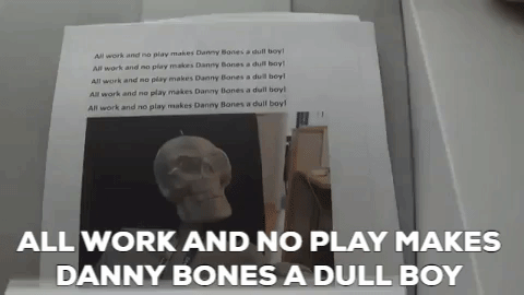 Danny Bones hijacks the copier. 